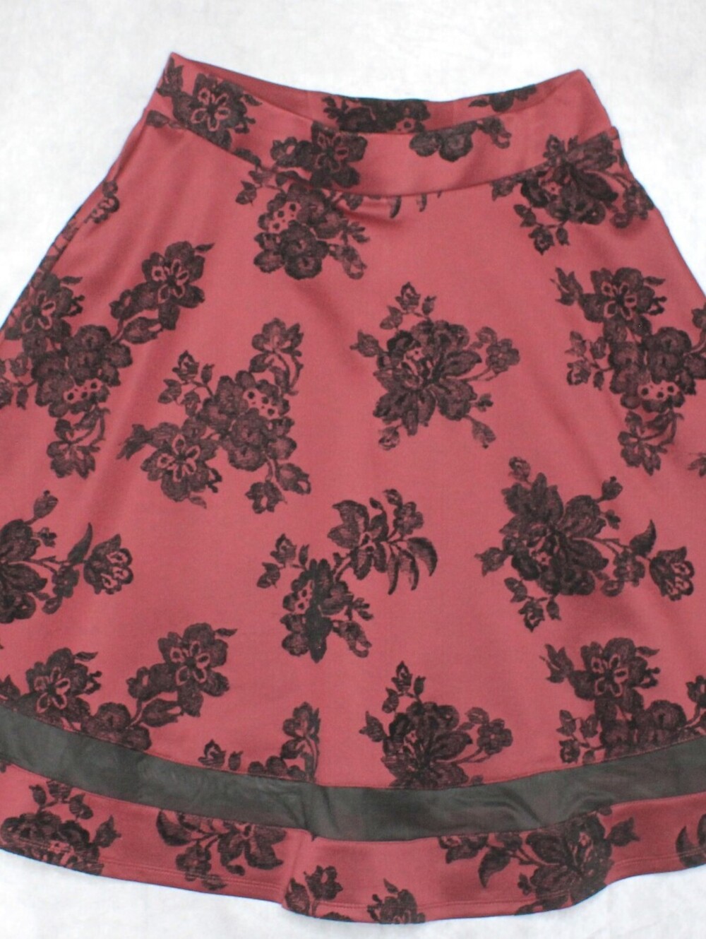Whimsigoth Burgundy & Black Skirt Size Large